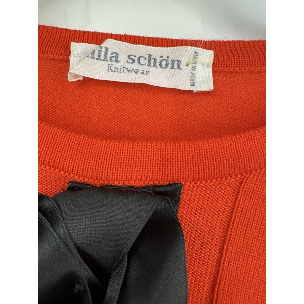Made in Italy Women's Wool Blend Mixed‎ Sweater Size Small Red  long sleeves - Picture 5 of 11